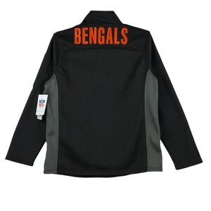 NFL Team Apparel Men Black Cincinnati Bengals Football Pullover Jacket Large NWT